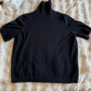 Lane Bryant Black Mock Neck Short Sleeve Sweater Top